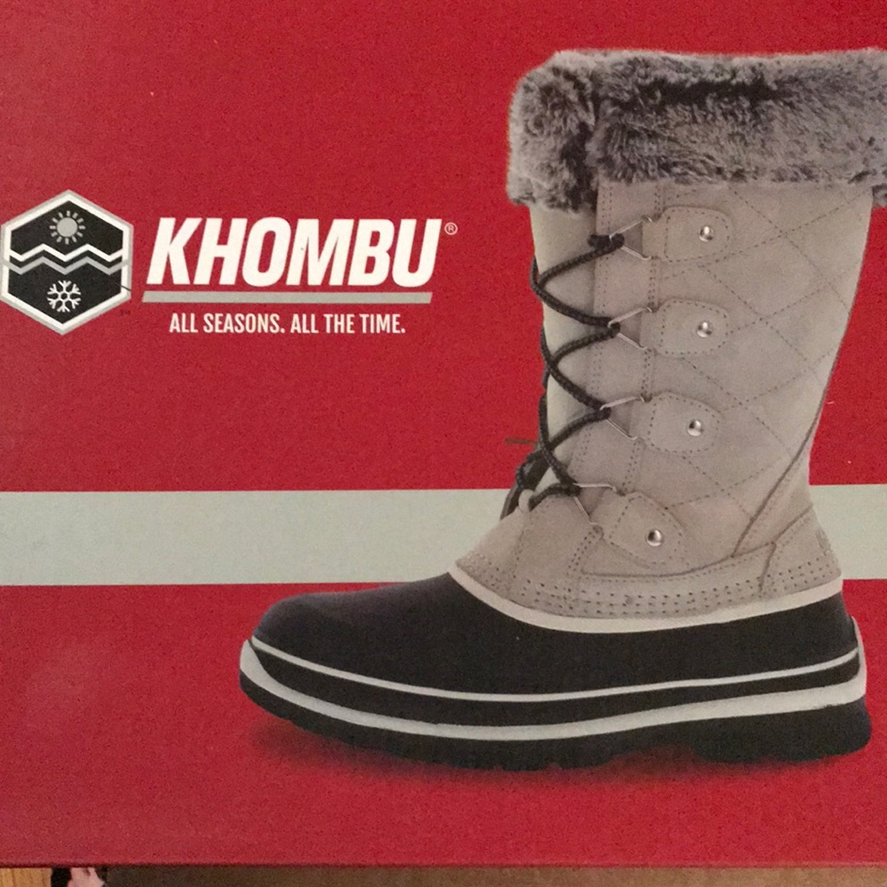 Khombu women’s brand new boots - light grey 10 NWT